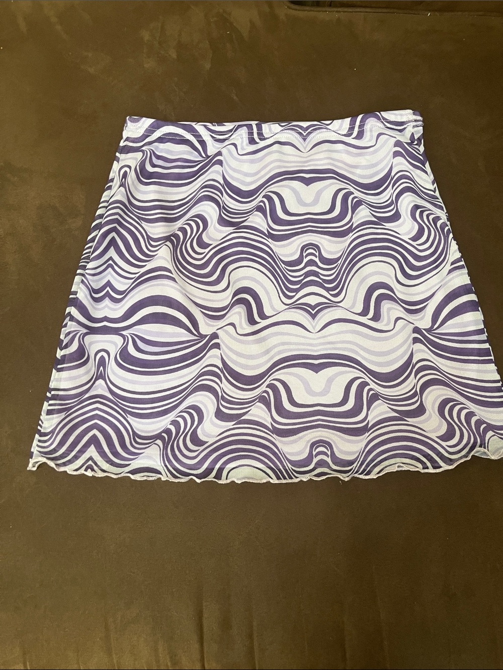 SHEIN Purple & White Swirl Mini Skirt